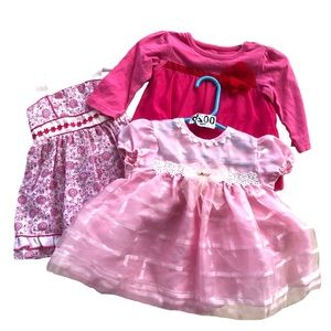 (28) Baby Girl Top & Dresses Bundle (6-9M)